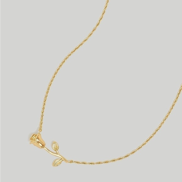 Madewell vintage gold rose pendant necklace - Picture 2 of 5